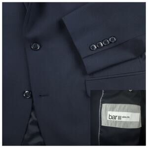 Bar III Blazer Sport Coat Mens 44R Slim Fit Performance Wool Blend Nail Head